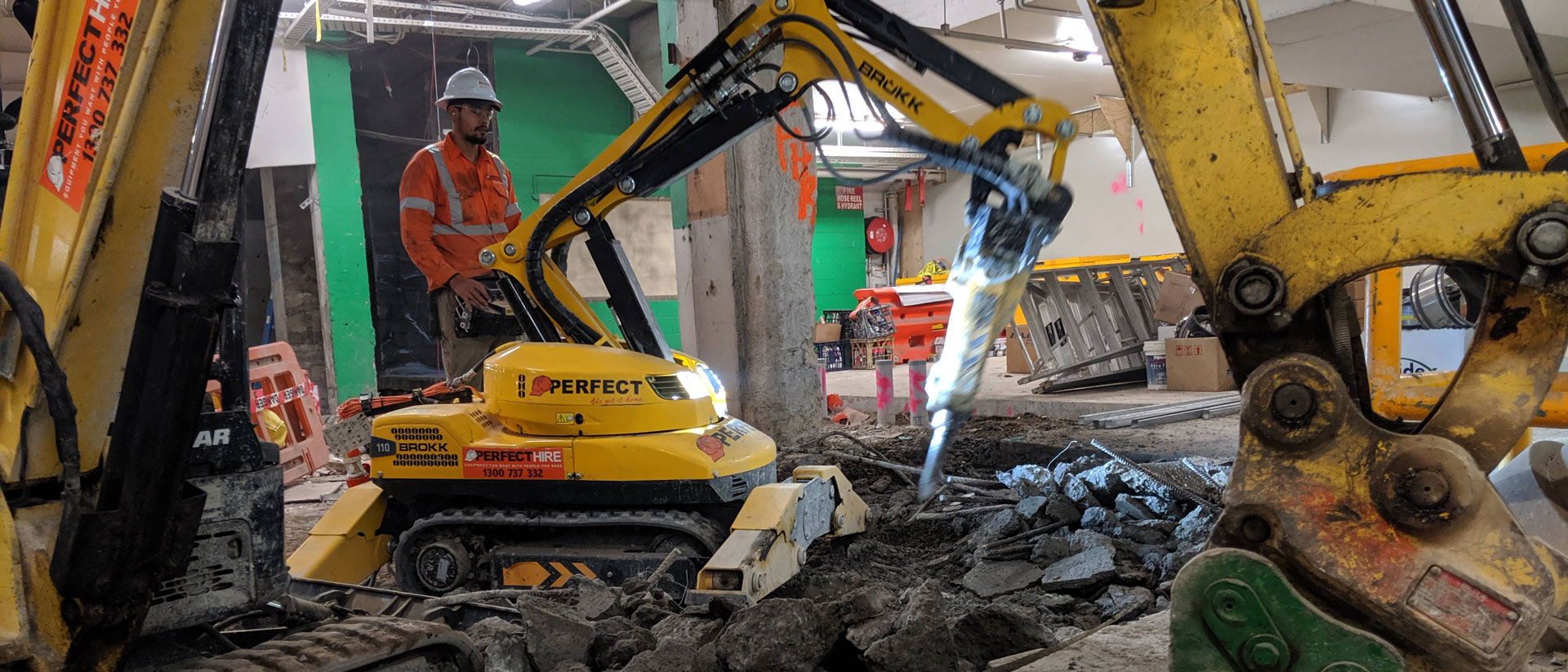 Demolition works at Castle Towers Shopping Centre